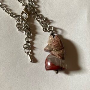 Native Baby Howling Wolf Gemstone Necklace